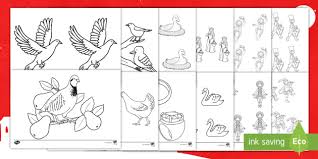 December 26 is the feast of st. 12 Days Of Christmas Colouring Pages English Hindi à¤¹ à¤¦