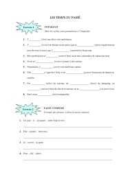 Satzanfang, nomen und namen schreibt man mit großem buchstaben! Exercices Les Temps Du Passe Unterrichtsmaterial Im Fach Franzosisch Franzosisch Unterrichten Unterrichten Unterrichtsmaterial