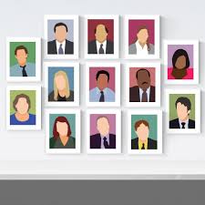 The Office Tv Show Poster Set Minimal Tv Art Printable Etsy Office Wallpaper Office Canvas The Office Characters