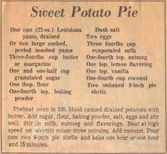 Sweet Potato Pie Recipe Clipping Yams Recipecurio Com Sweet Potato Pies Recipes Sweet Potato Pie Potato Pie