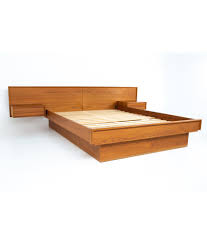 Floating platform bed with lights. Hand Crafted In Usa New Mid Century Danish Inspired Floating Platform Bed Nightstands King 245k Ns Furniture Bedroom Furniture Vadel Com