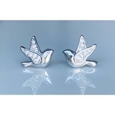 Sterling silver is an a. Faith Sterling Silver Sterling Silver Kids Plain Dove With Cz Wings Stud Earrings 8x9mm Jewellery From Faith Jewellers Uk