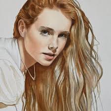 detail shots of the early painting stages of 'Survival of the Fittest' 👖  one of my very favorite paintings ever 💝@grierhhenchy #calvinklein  #brookeshields contemporaryart #redhead #contemporaryart #figurativeart  #nycart #oilpainting