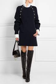 Chloe Oversized Wool Sweater Dress Plate Sviter Odezhda Dizajner Odezhdy