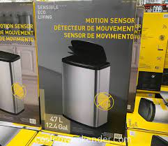 For easy access to the liner, the outer lid lifts up and when you're done and it closes back over the liner in order to keep it clean. Eko Motion Sensor Trash Can Costco Weekender