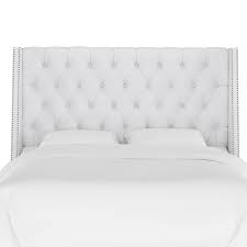 To make your own tufted header budgeter forms to get the same appearance as a commercially made headboard at a quarter of the price. Skyline Queen Nail Button Tufted Wingback Headboard In Velvet White Pcrichard Com 122nbpwvlvwh