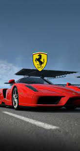 Red Ferrari With Logo Iphone 5 Parallax Wallpaper 744x1392 Car Wallpapers Ferrari Super Cars