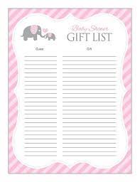 | free & premium templates. Shower Baby Free Printable Baby Shower Gift List Template