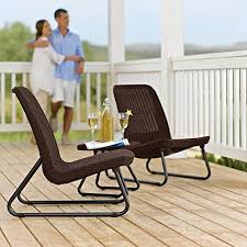 Keter Rio 3 Piece Patio Set Outdoor Wicker Patio Furniture Outdoor Patio Furniture Sets Wicker Patio Furniture Set