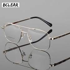 Bclear Classic Fashion Alloy Men Optical Frame Double Bridge Eyeglasses Big Face Eyeglass Frames For Men Mens Eye Glasses Mens Glasses