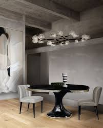 The modern dining table and chair set perfectly filled the enormous space in this chelsea penthouse. Luxury Lighting Dining Room Ideas From Mid Century To Contemporary