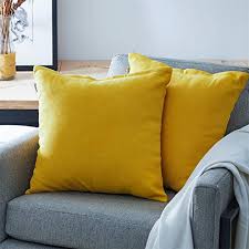 Anche il divano necessita di grandi cure per riuscire a dare l'impressione di un salotto curato: Fotoe20 It Shop Topfinel Federe Cuscini Coperture Comode Ciniglia Per Divano Decorativi Letto Cuscini Decorativi Casa Copricuscino Federe Colore Solido 2 Pezzi 40x40 Cm Giallo
