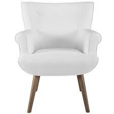 The classic version of the tufted accent chair features a traditional chair design with the seat and backrest upholstered in a tufted fabric. Modway Cloud Tufted Accent Chair In White And Walnut Eei 2941 Whi