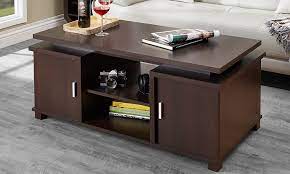 Teraves industrial coffee table for living room,round coffee table with storage shelf,modern coffee table with metal frame,easy assembly. Mollens Contemporary Espresso Open Storage Coffee Table From Aed 849 A To Z Furniture