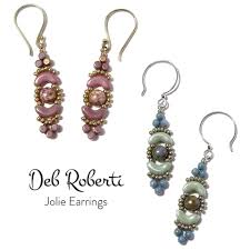 Jolie Earrings Free Pattern At Around The Beading Table Beaded Earrings Patterns Earring Patterns Beaded Jewelry Tutorials