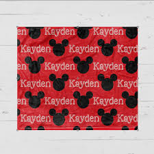 Personalized Mickey Mouse Blanket Mickey Mouse Name Blanket Etsy Mickey Mouse Blanket Personalised Mickey