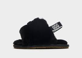 Ugg Chinelos Fluff Yeah Crib Para Bebe Em Preto Jd Sports