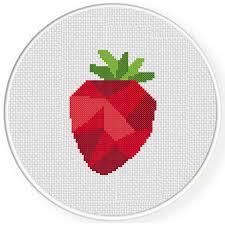 Life has been busy since we added our little dominic just over a month ago. Geometric Strawberry Cross Stitch Pattern Daily Cross Stitch