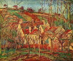 pissarro toits rouges カミーユ ピサロ アートポスター ランドスケープアート