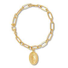 Each original piece goes through a certification process to guarantee best value and premium quality. Italia D Oro Virgin Mary Chain Bracelet 14k Yellow Gold Jared