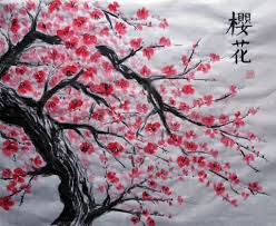 Japanese temple cherry blossom landscape painting reproduction art card. Cherry Blossom Painting Image By Katiedynamite86 On Photobucket Cherry Blossom Art Cherry Blossom Painting Blossoms Art