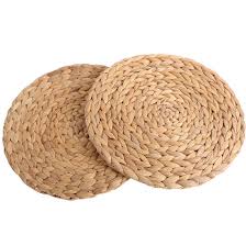 Liskeard braid 11.75 placemat (set of 6) by rosecliff heights. Kilofly 2pc Natural Water Hyacinth Weave Placemat Round Braided Rattan Tablemats Kilofly Shop