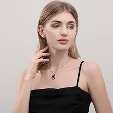 Glow In The Dark Necklace Glow-in-the-Dark Women's Heart Ocean Pendant  Necklace — 18" Chain, Gift For Christmas, Valentines Glow Necklace