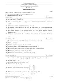 Pentru orice soluţie corectă, chiar dacă este diferită de cea din barem, se acordă punctajul corespunzător. Barem Bac 2015 Matematica M1