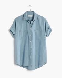 Chambray Courier Shirt In Buckley Wash Clothes Madewell Chambray How To Wear
