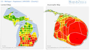 Powerpoint Heat Map Template Us Michigan Map County Population ...