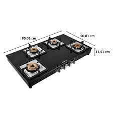 In the event that you are searching for a 4 burner oven with a treated steel top, at that point this choice from glen could be the most ideal decision. Buy Sunflame 4 Burners Cooktop Aura Black Online Croma