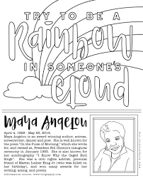 Young children often aren't able to fully grasp the concept of what a 'month' is. Black History Month Coloring Page Maya Angelou Dorky Doodles