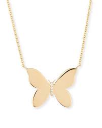 Sydney Evan 14k Plain Butterfly Necklace W Diamonds Butterfly Necklace Butterfly Necklace Gold Necklace
