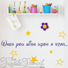 Someday i'll wish upon a star. When You Wish Upon A Star Cinderella Wall Quote Decal Simple Stencils