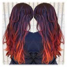 Hair Like Fire This Stunning Hair Color Looks Just Like It S On Fire We Are So Proud To Have The Level Of Talent Th Fire Hair Color Bright Hair Ombre Hair