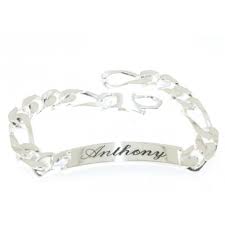 Gourmettes pour homme en argent massif, avec plaque à personnaliser ou classique, facile à porter. Gourmette Argent Maille Figaro Avec Gravure Bijoux Promotion