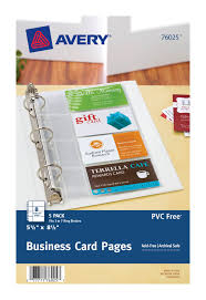 Two clear interior pockets and business card holder. Avery Clear Business Card Pages For Mini Binders 5 1 2 X 8 1 2 Holds 8 Cards Each Pack Of 5 76025 Avery Com