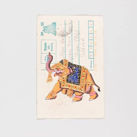 Eyaas Miniature Painting Postcard with Elephant, Rajasthani Art, Hand- painted Thank You Card, Handmade Postcards, Greetings Cards, Collectibles (3x5 inch, Multi-colour) : Amazon.in: Office Products