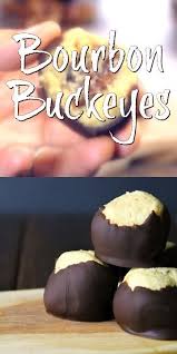 These Classic Buckeyes Are Given A Makeover With The Addition Of A Little Bourbon A Dark Chocolate Coating A Pecan Recipes Buckeyes Recipe Alcoholic Desserts
