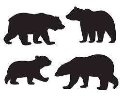 Black And White Mom And Baby Bear Baby Black Bear Black Bear Baby Shower Bear Stencil