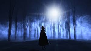 A woman in a dark forest | Free Photo