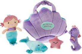 Amazon Com Baby Gund My First Mermaid Adventure Stuffed Plush Playset 10 5 Pieces Toys Games