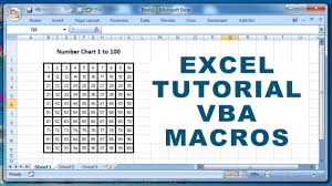 excel tutorial vba macros how to create a number chart 1 to 100 using macro