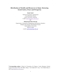 Pdf Distribution Of Wealth And Resources In Islam Restoring Social Justice Peace And Prosperity