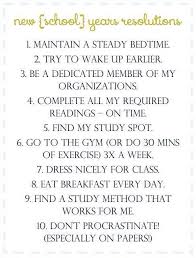 New School Year Resolutions School Goals College Study School