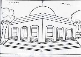 Mewarnai gambar kaligrafi islami muhammad. Gambar Mewarnai Masjid Dan Orang Nusagates
