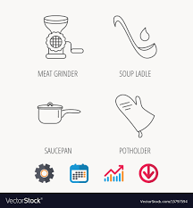 Soup Ladle Potholder And Kitchen Utensils Icon
