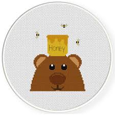 Cross stitch patterns for the whole family designed by connie barwick. Bear Loves Honey Cross Stitch Pattern Daily Cross Stitch