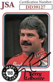 Terry Labonte signed NASCAR 1988 Maxx Charlotte Racing Trading Card #63-  JSA Hologram #DD39128