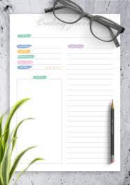 Tk stands for to come. Download Printable Colored Reading Journal Template Pdf